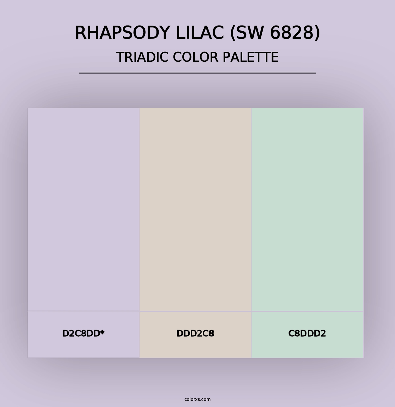 Rhapsody Lilac (SW 6828) - Triadic Color Palette