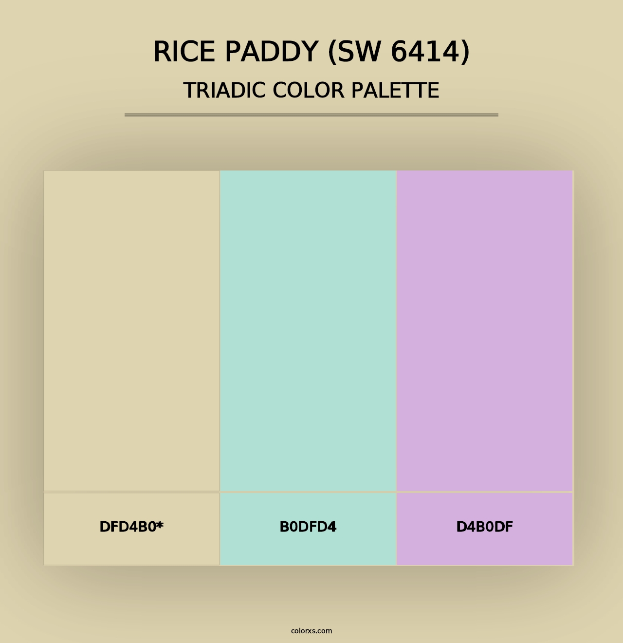 Rice Paddy (SW 6414) - Triadic Color Palette