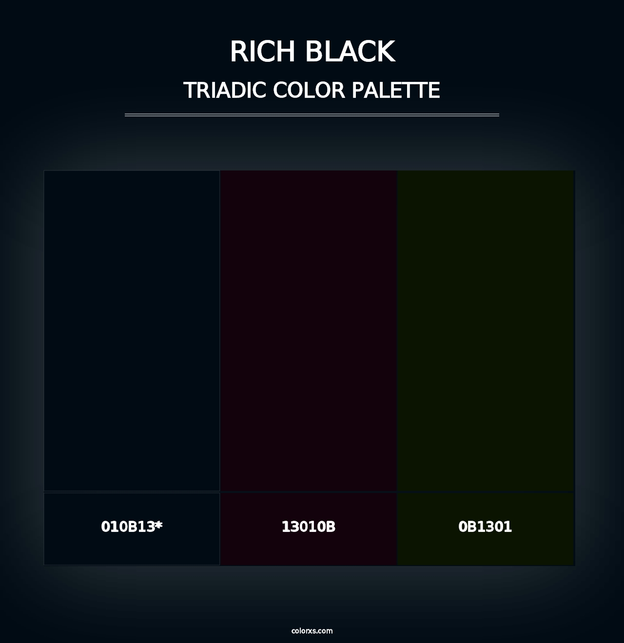 Rich Black - Triadic Color Palette