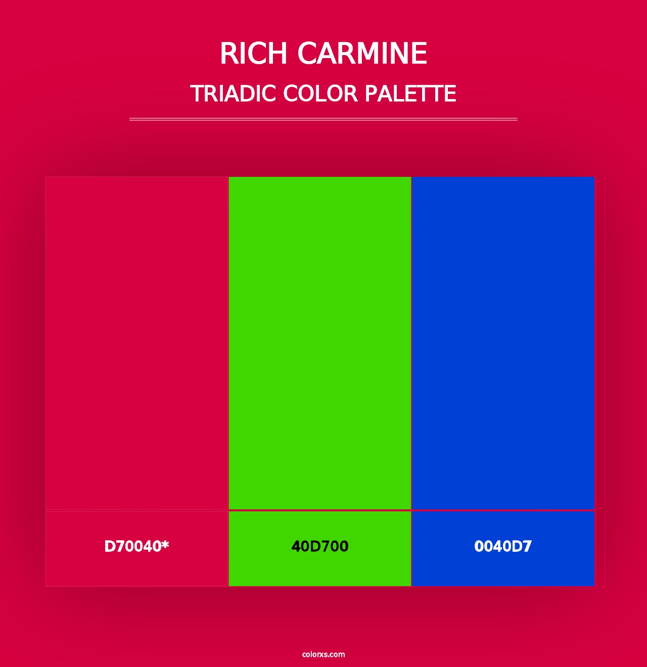 Rich Carmine - Triadic Color Palette