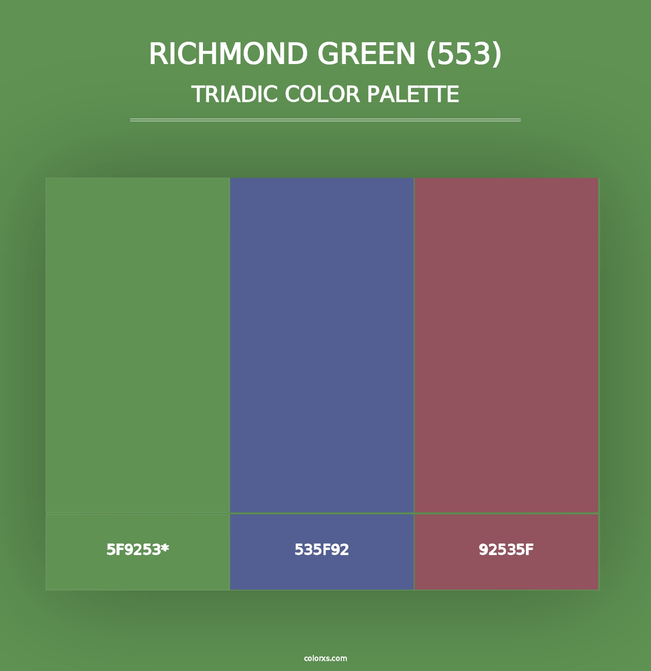 Richmond Green (553) - Triadic Color Palette