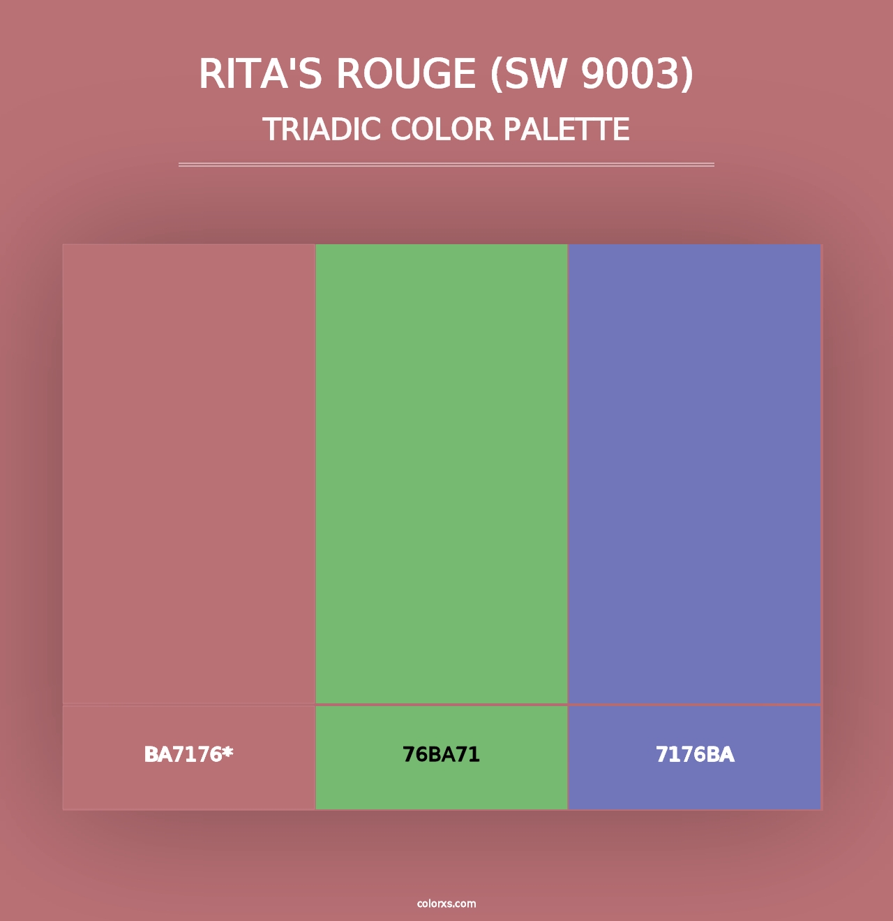 Rita's Rouge (SW 9003) - Triadic Color Palette