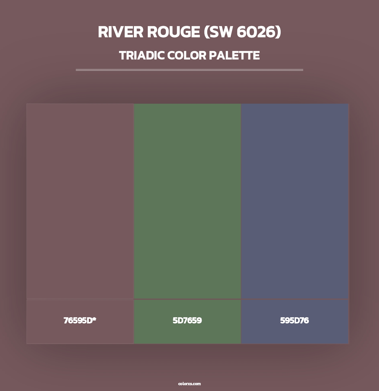 River Rouge (SW 6026) - Triadic Color Palette