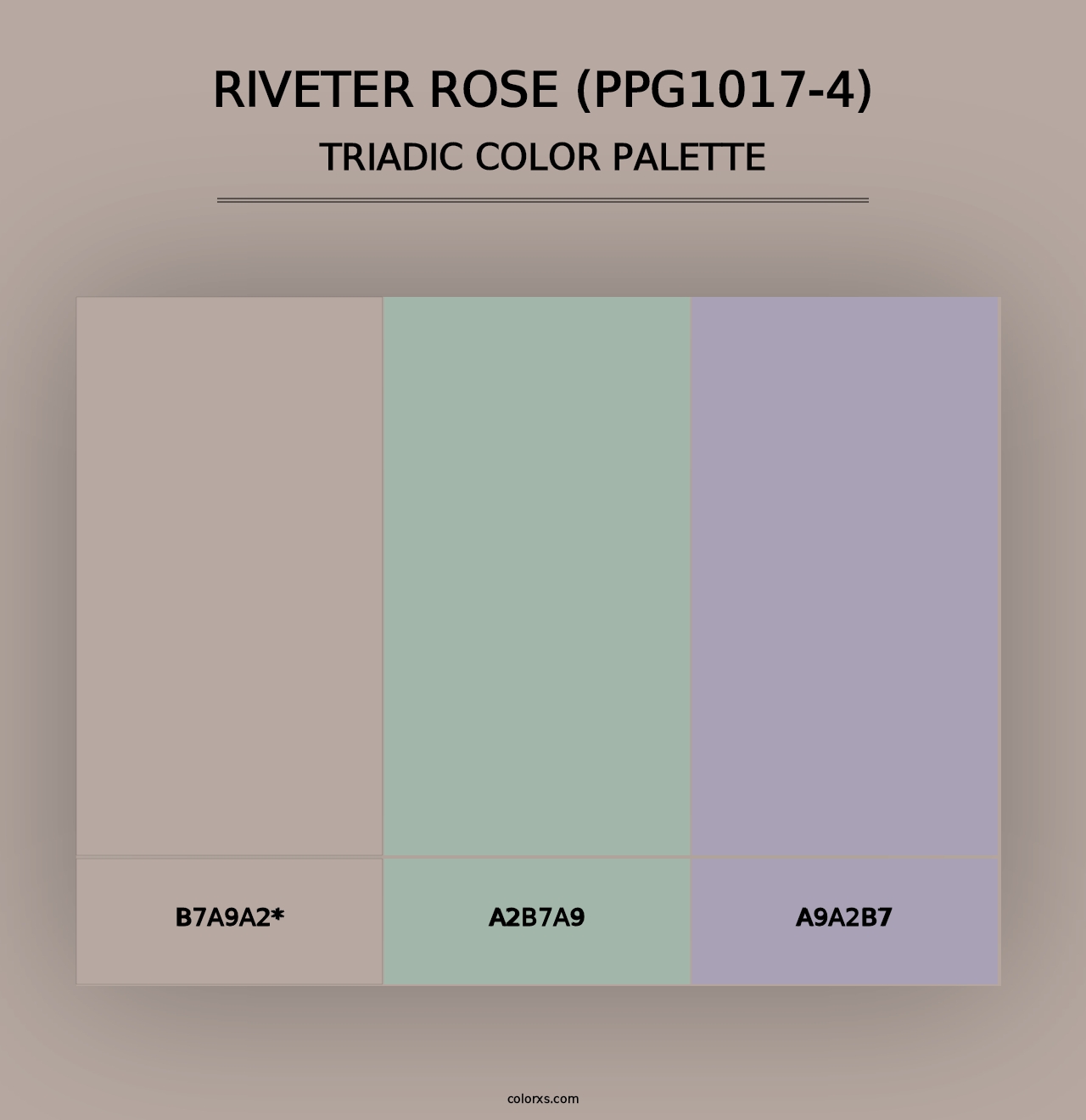 Riveter Rose (PPG1017-4) - Triadic Color Palette