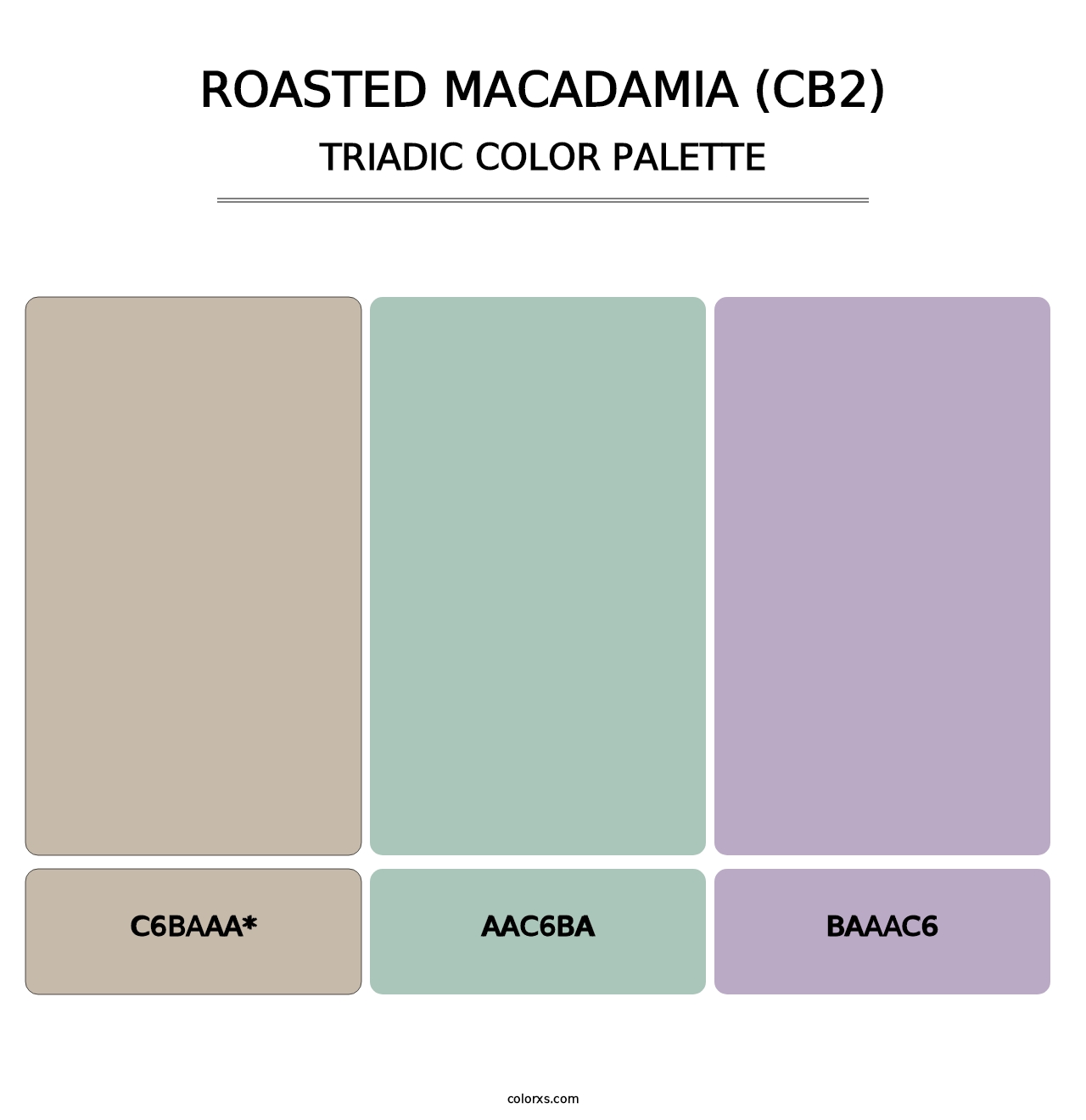 Roasted Macadamia (CB2) - Triadic Color Palette