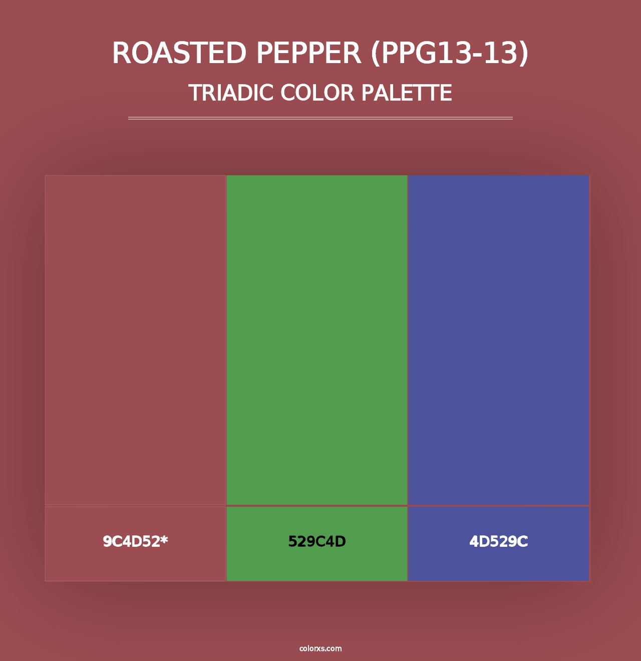 Roasted Pepper (PPG13-13) - Triadic Color Palette