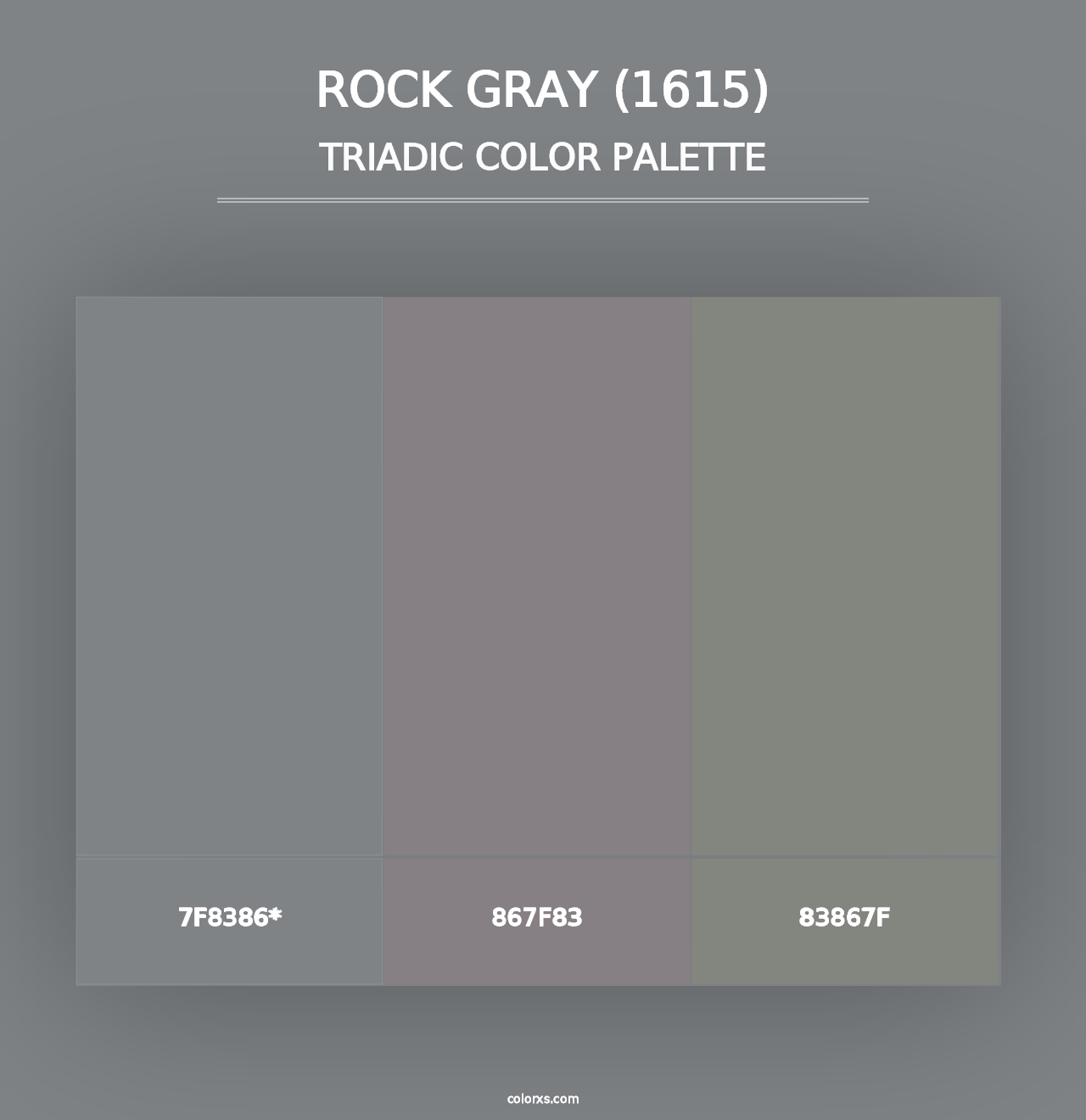 Rock Gray (1615) - Triadic Color Palette