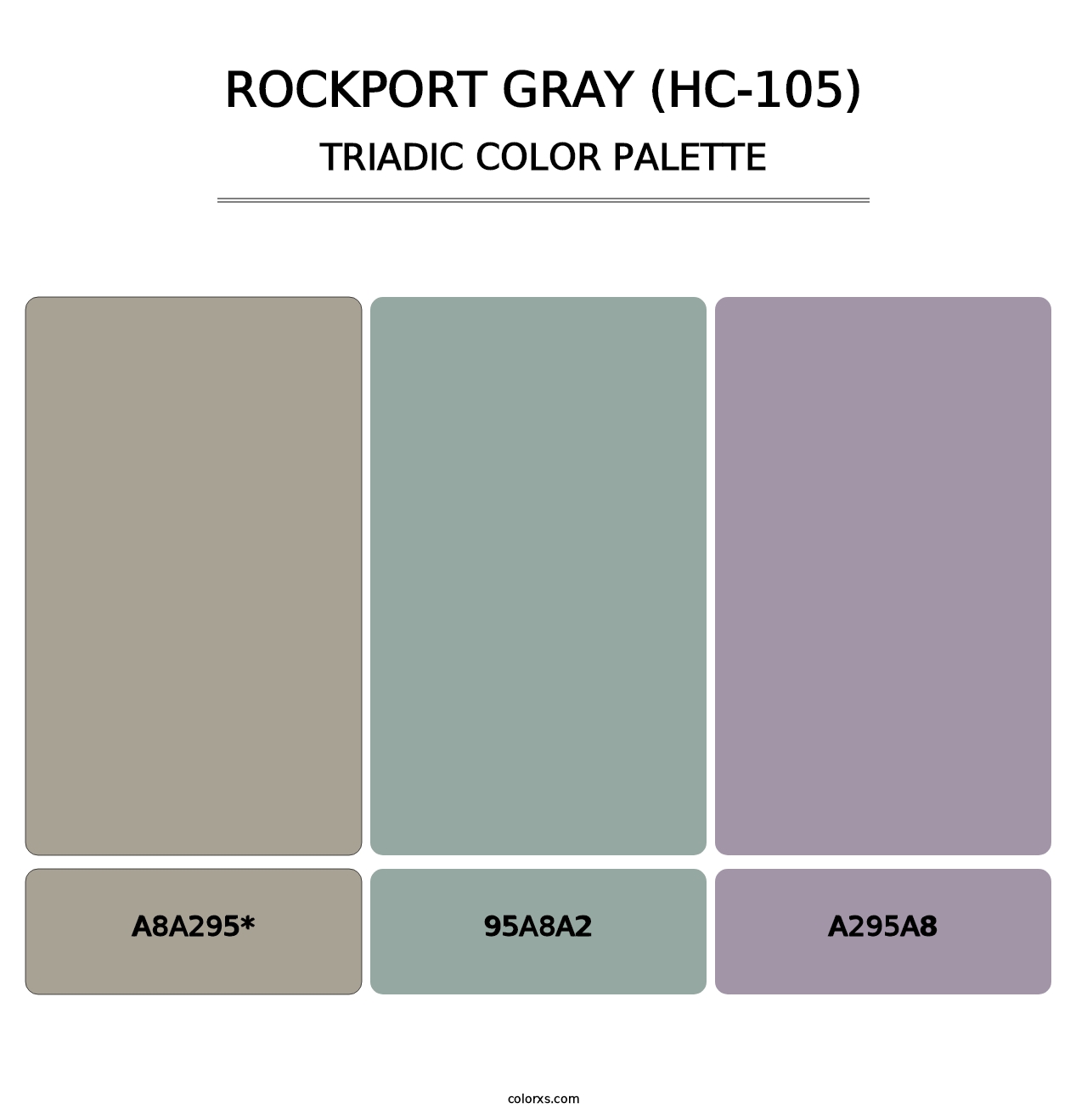 Rockport Gray (HC-105) - Triadic Color Palette