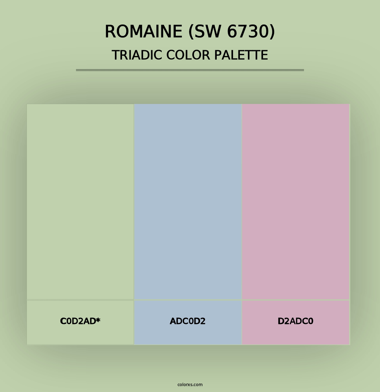 Romaine (SW 6730) - Triadic Color Palette