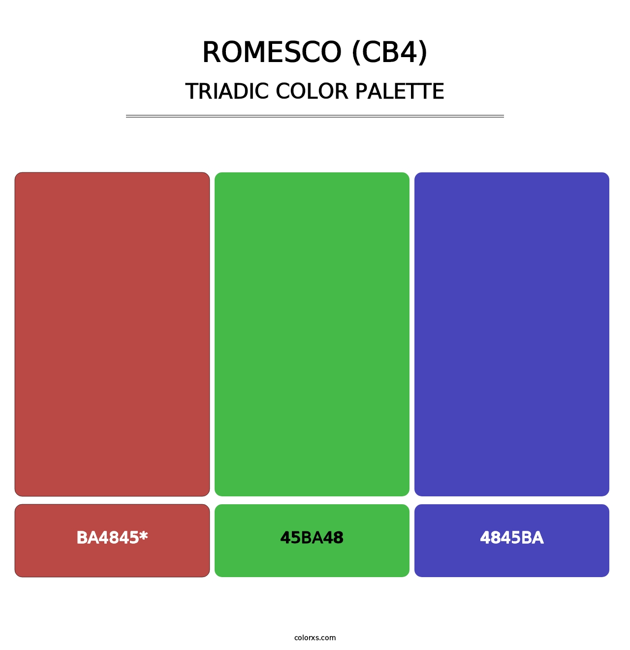 Romesco (CB4) - Triadic Color Palette