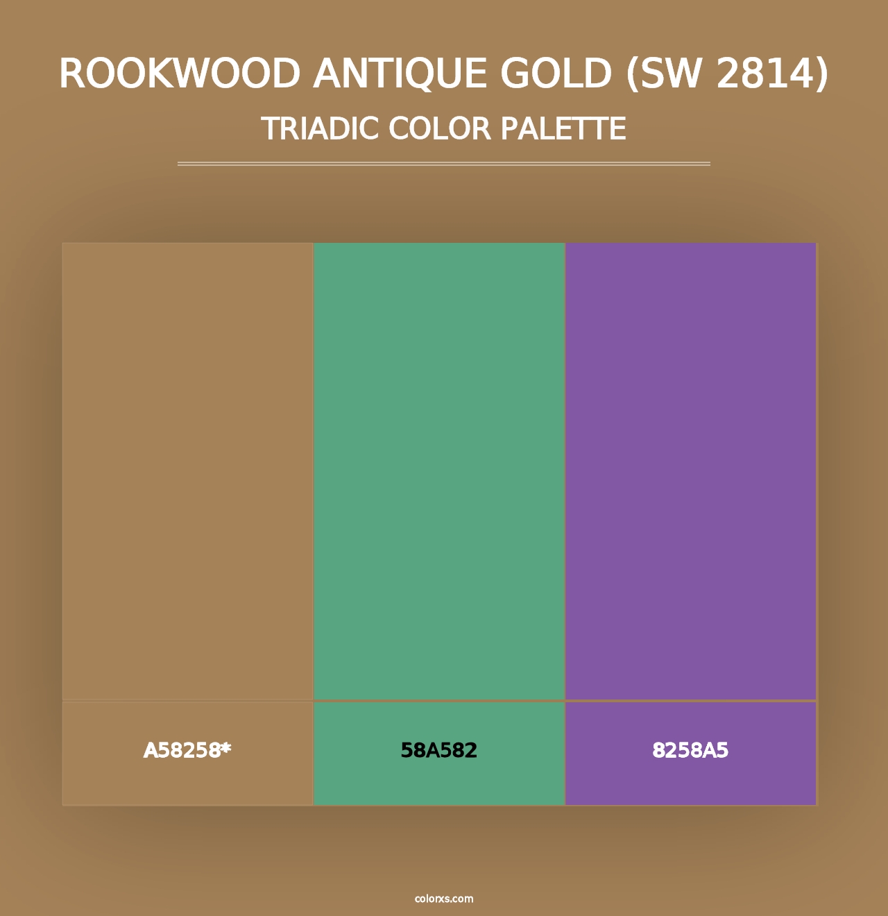 Rookwood Antique Gold (SW 2814) - Triadic Color Palette