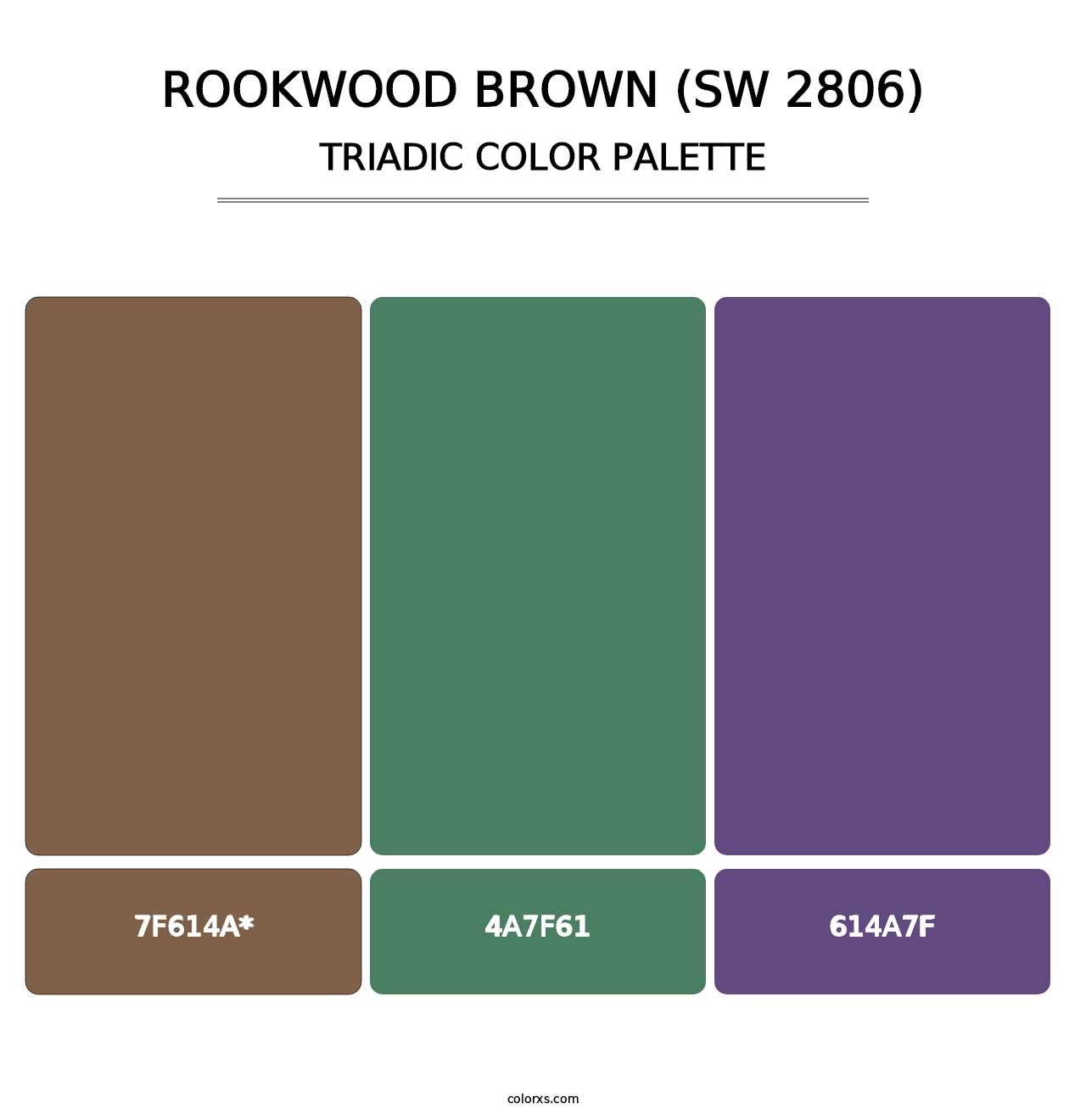 Rookwood Brown (SW 2806) - Triadic Color Palette