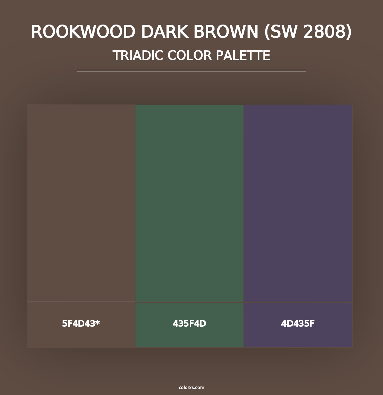 Rookwood Dark Brown (SW 2808) - Triadic Color Palette