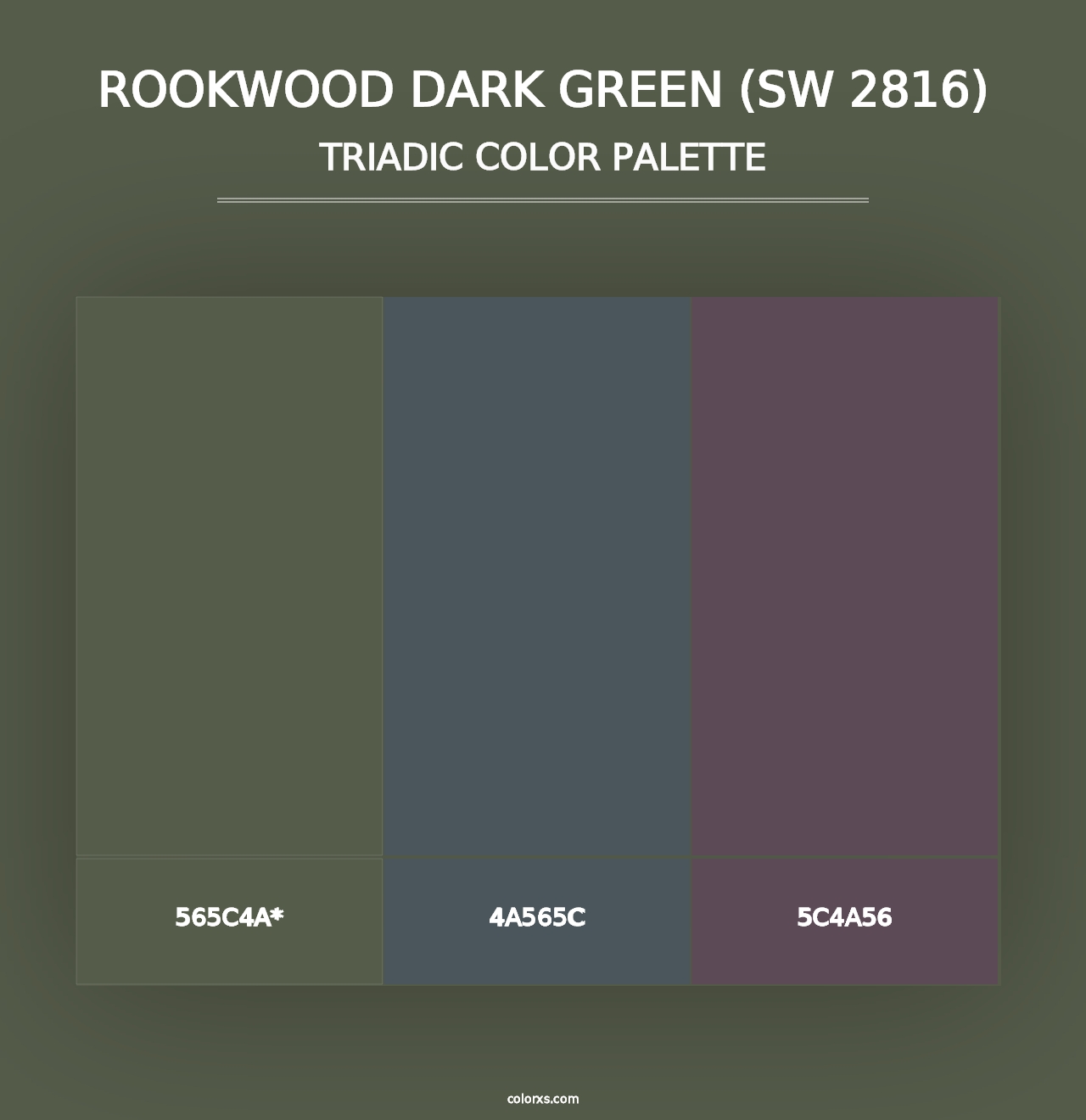 Rookwood Dark Green (SW 2816) - Triadic Color Palette