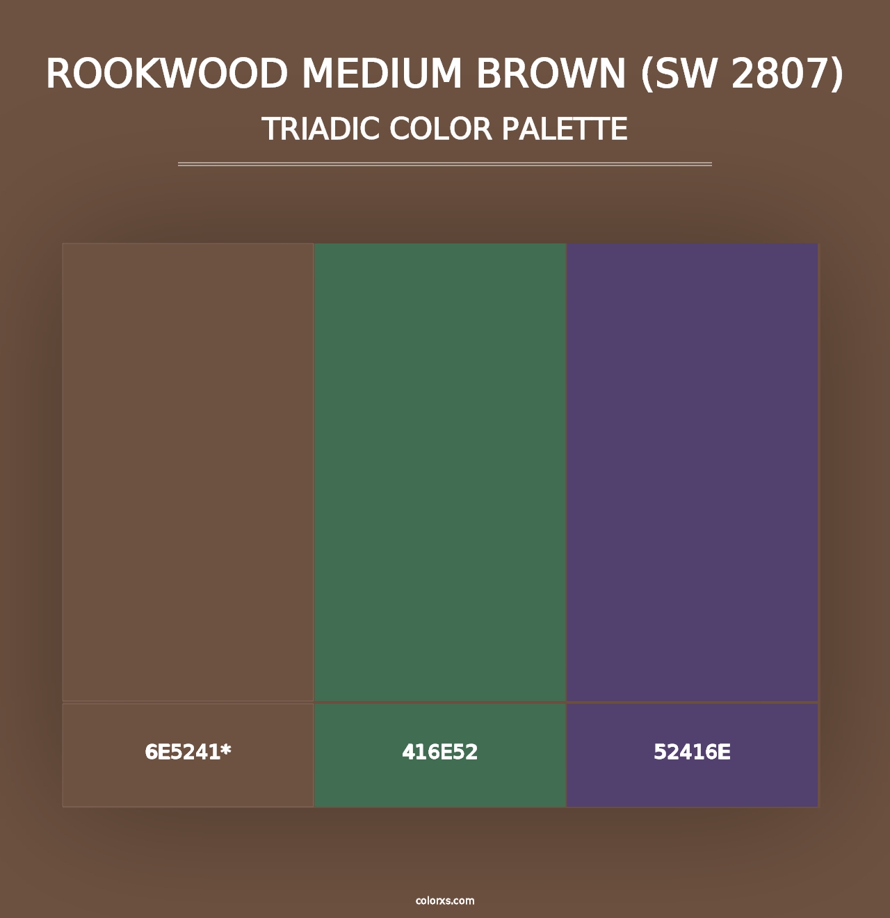 Rookwood Medium Brown (SW 2807) - Triadic Color Palette