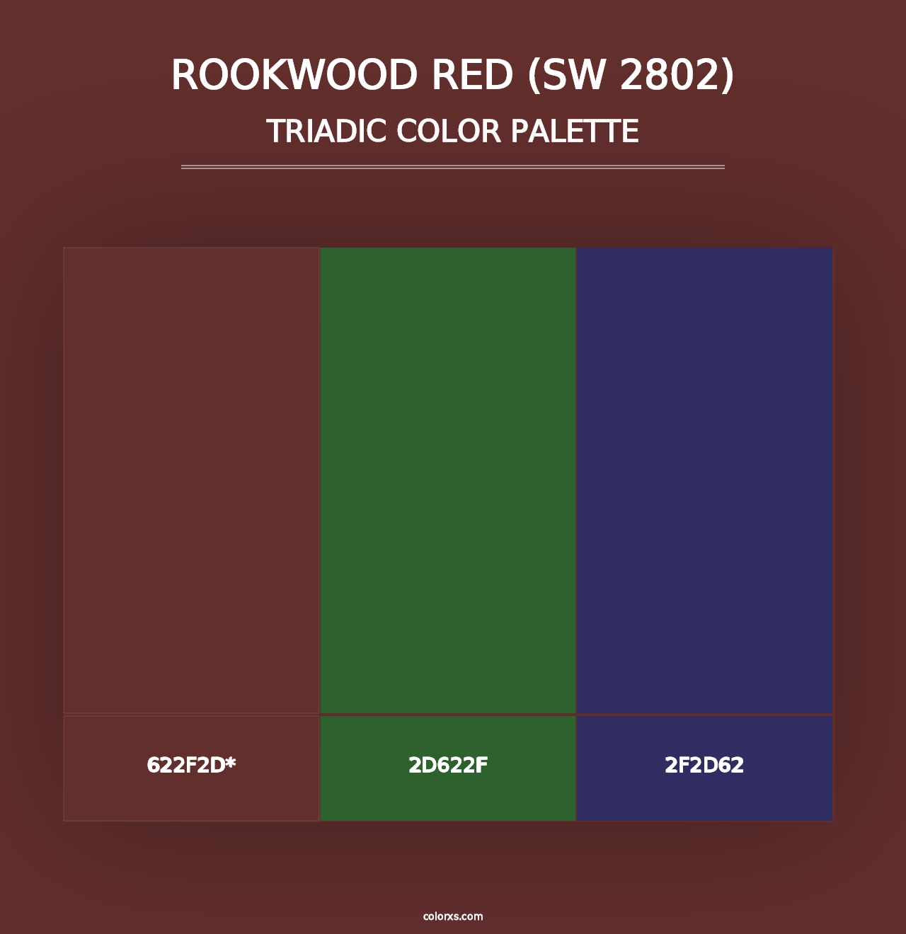 Rookwood Red (SW 2802) - Triadic Color Palette