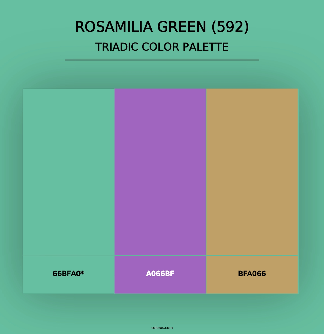 Rosamilia Green (592) - Triadic Color Palette