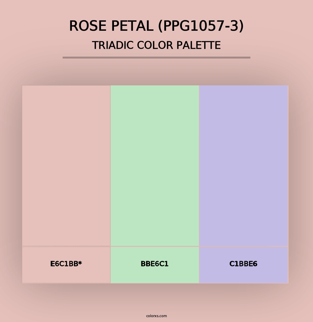 Rose Petal (PPG1057-3) - Triadic Color Palette