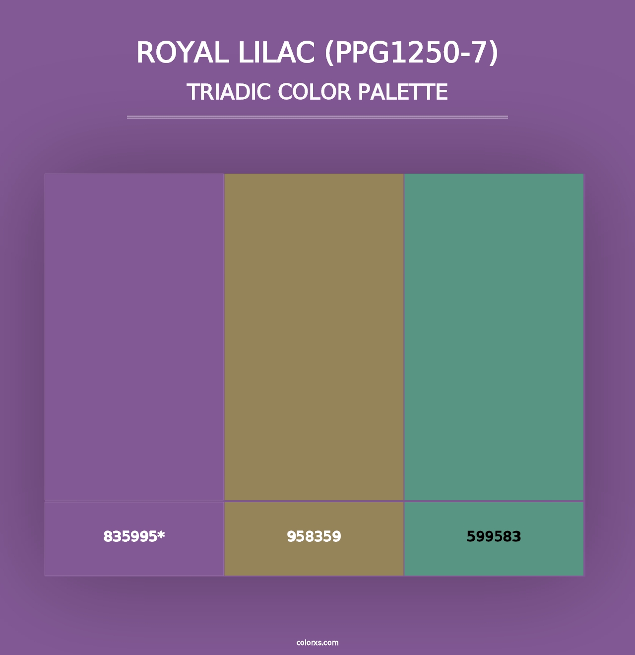 Royal Lilac (PPG1250-7) - Triadic Color Palette