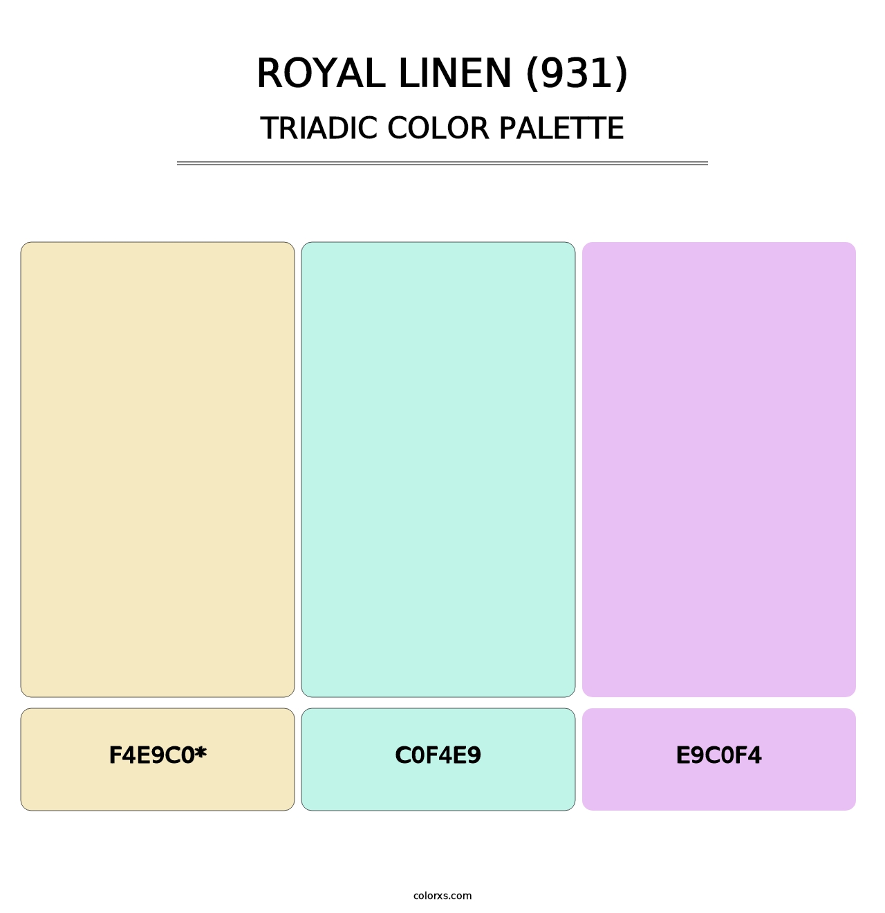 Royal Linen (931) - Triadic Color Palette