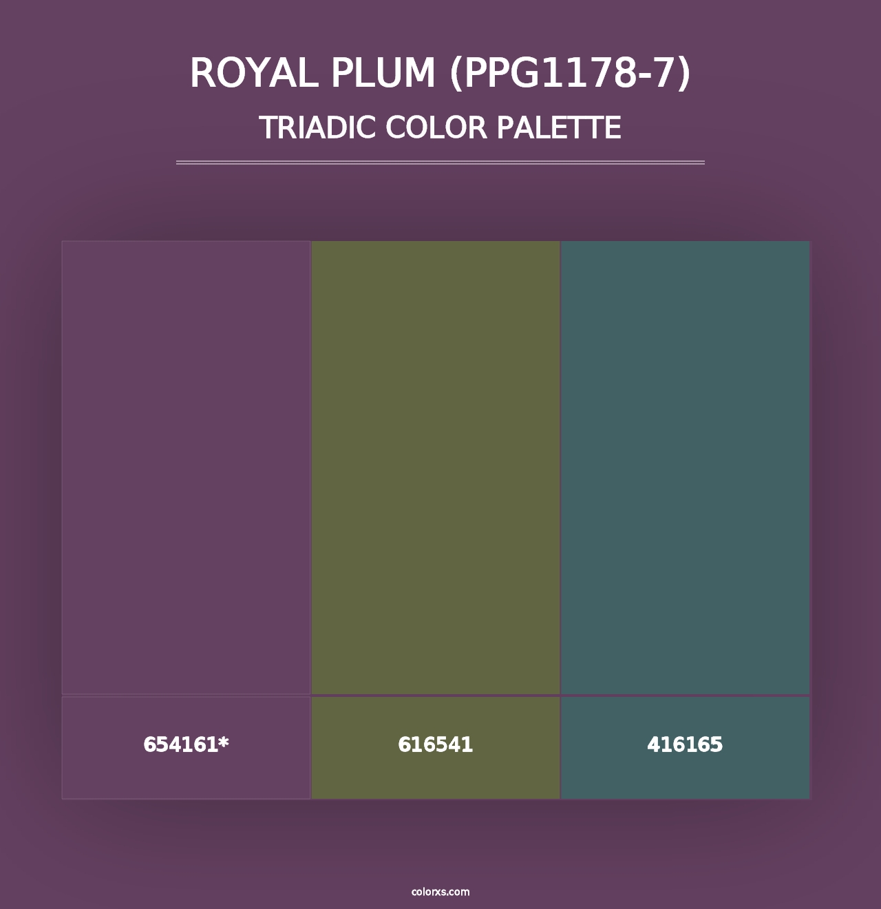 Royal Plum (PPG1178-7) - Triadic Color Palette