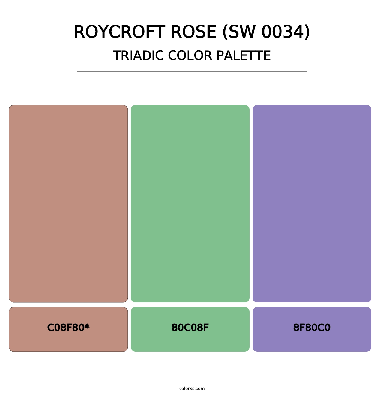 Roycroft Rose (SW 0034) - Triadic Color Palette