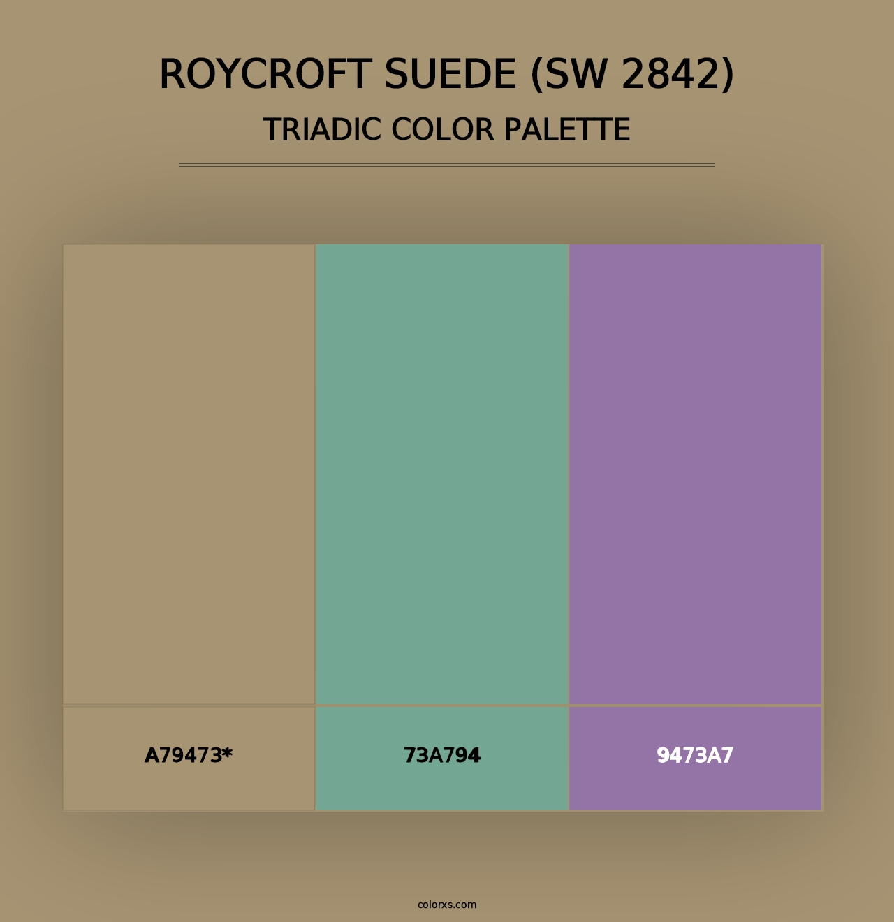 Roycroft Suede (SW 2842) - Triadic Color Palette