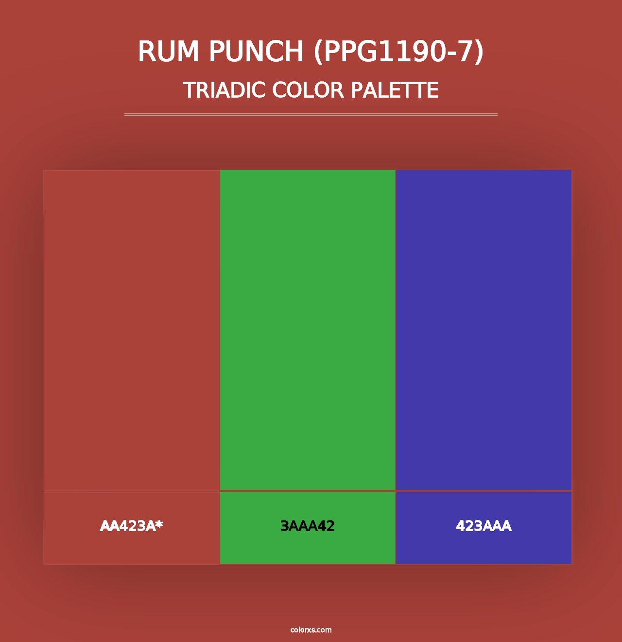 Rum Punch (PPG1190-7) - Triadic Color Palette