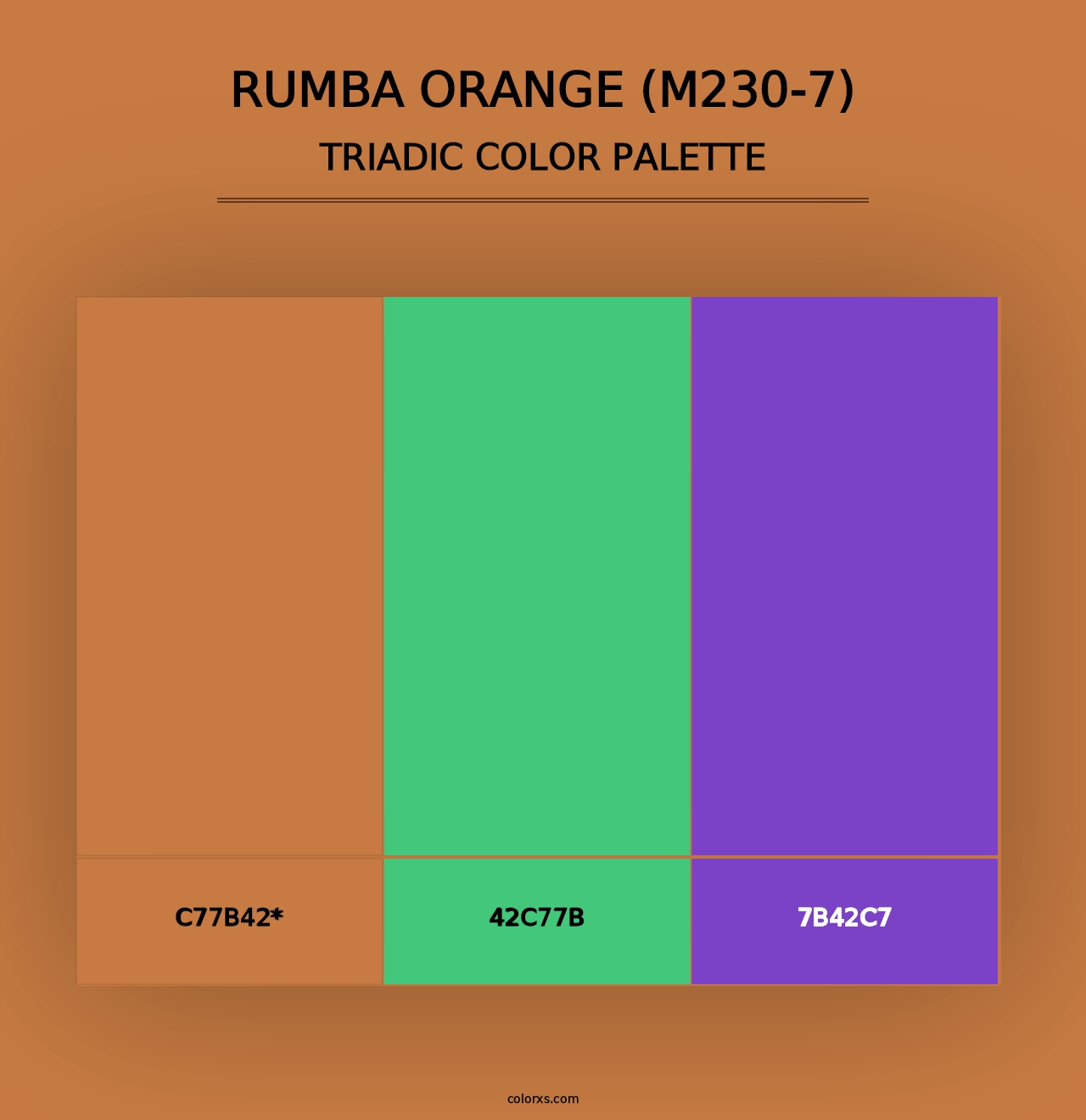 Rumba Orange (M230-7) - Triadic Color Palette