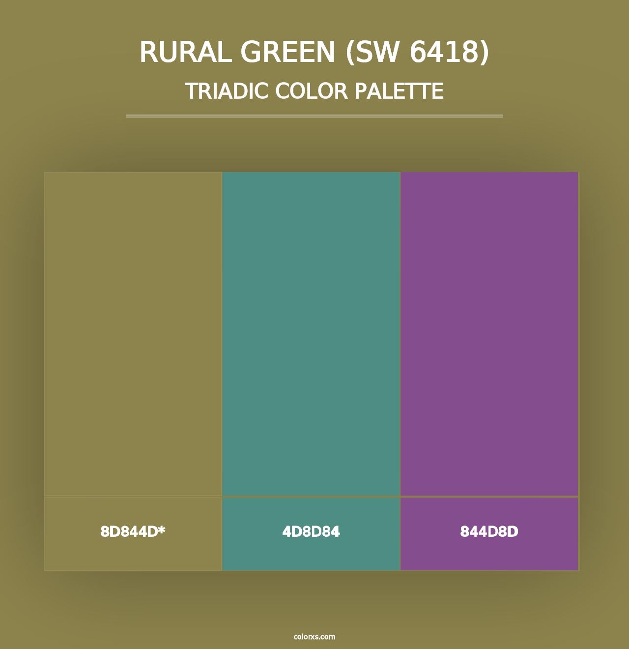 Rural Green (SW 6418) - Triadic Color Palette