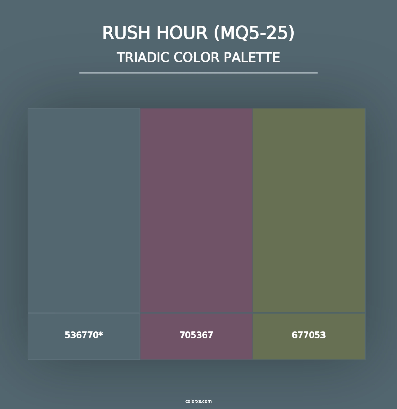 Rush Hour (MQ5-25) - Triadic Color Palette