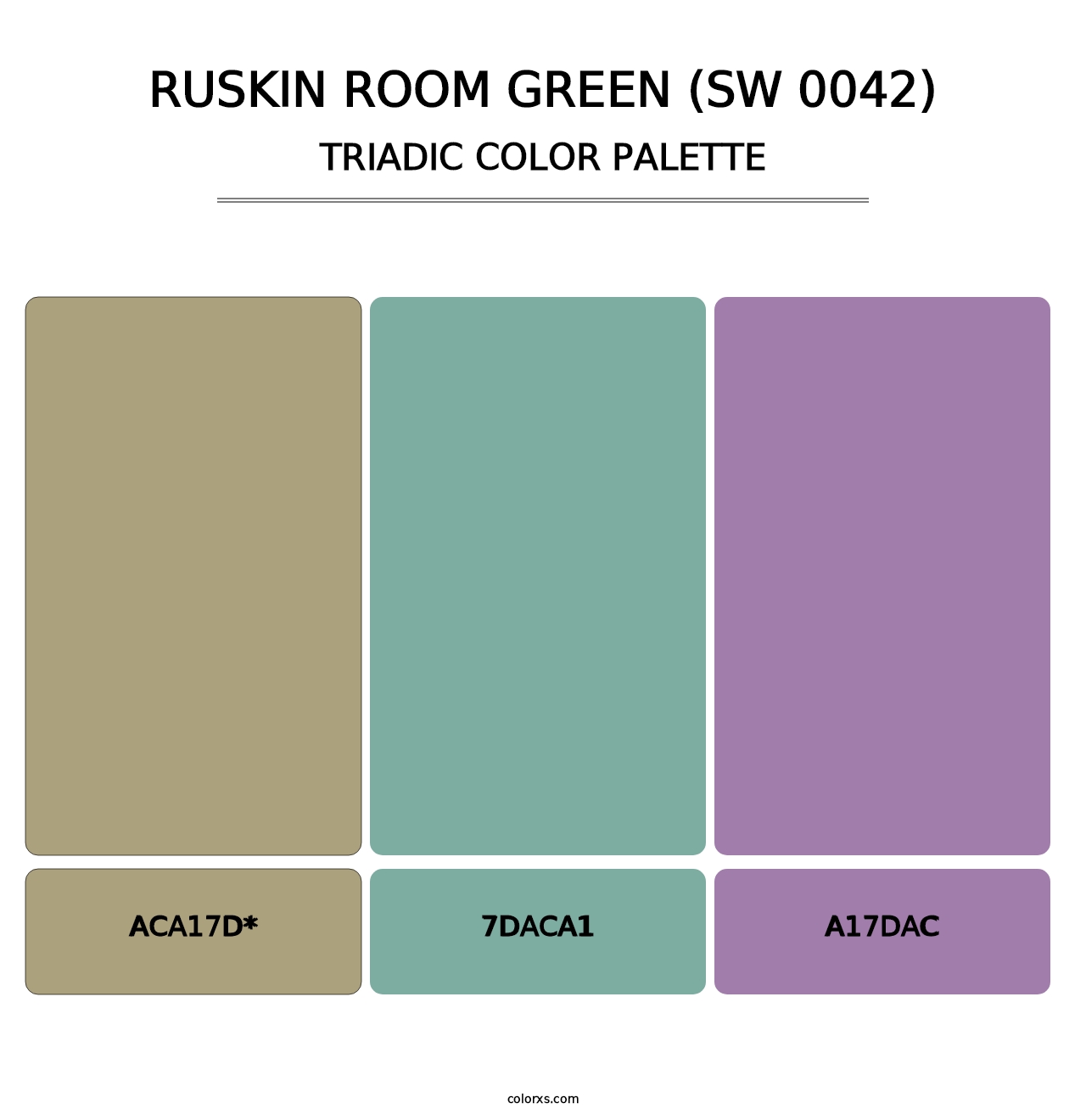 Ruskin Room Green (SW 0042) - Triadic Color Palette