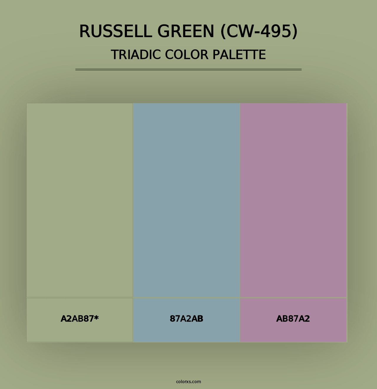 Russell Green (CW-495) - Triadic Color Palette