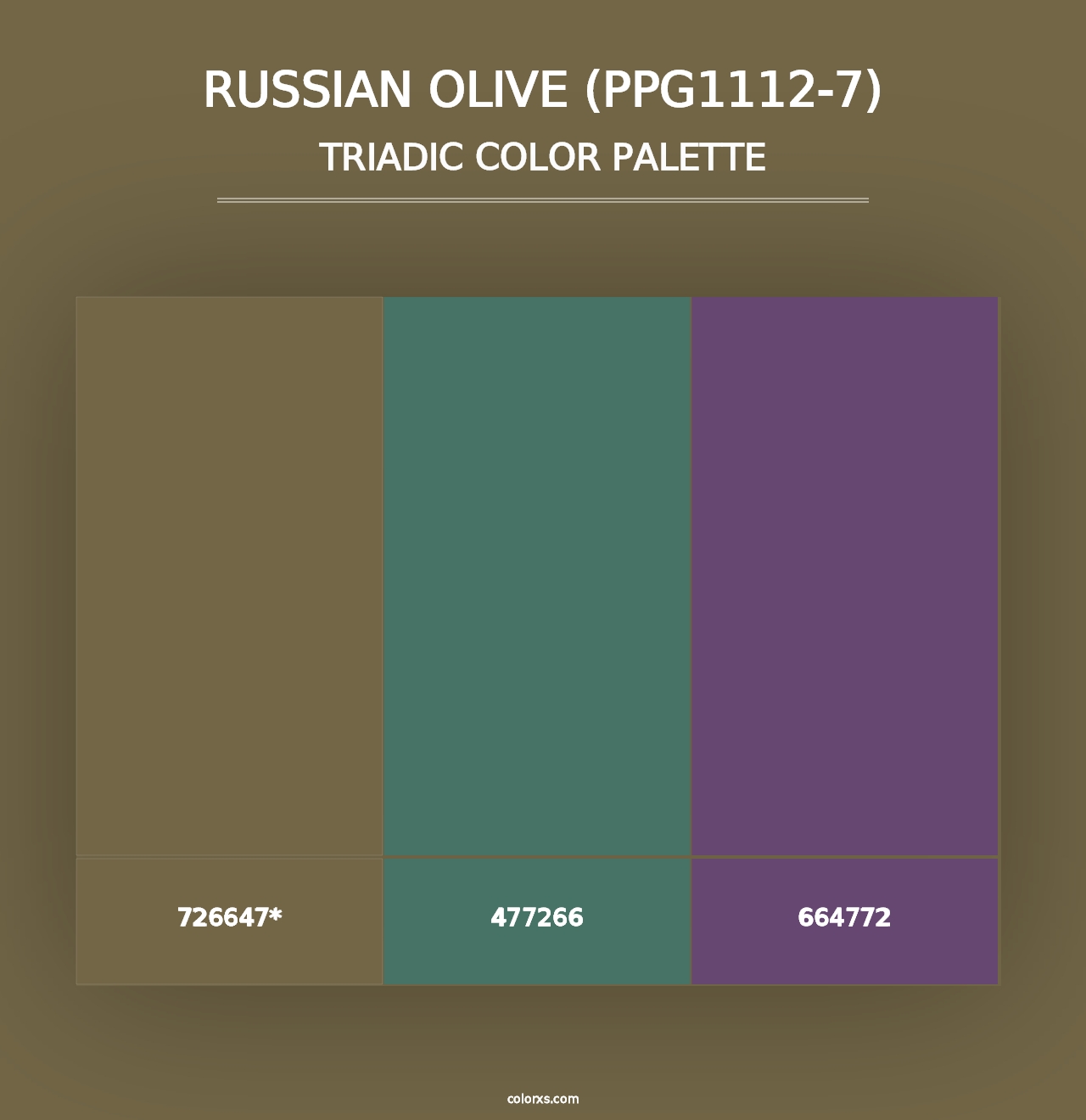 Russian Olive (PPG1112-7) - Triadic Color Palette