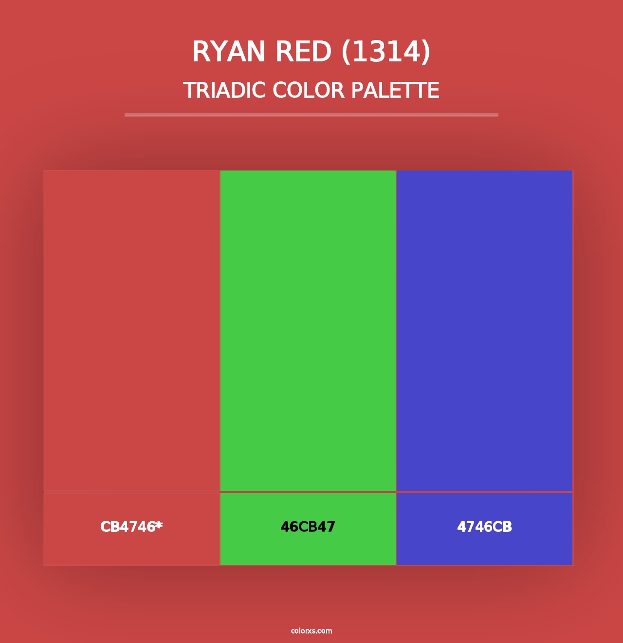 Ryan Red (1314) - Triadic Color Palette