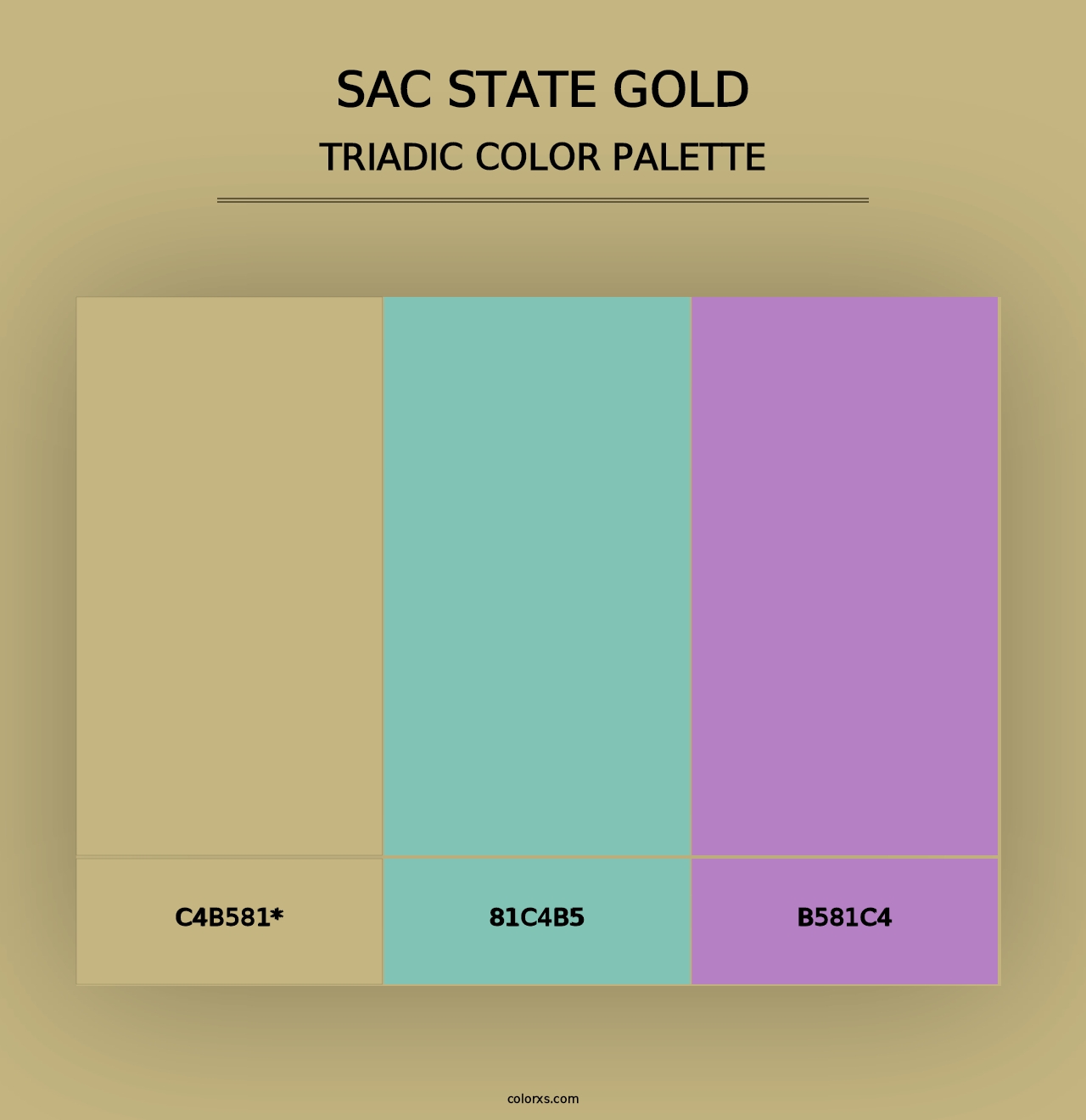 Sac State Gold - Triadic Color Palette