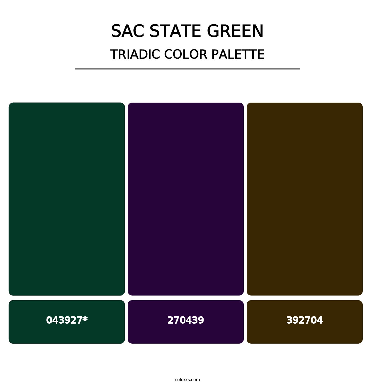 Sac State Green - Triadic Color Palette