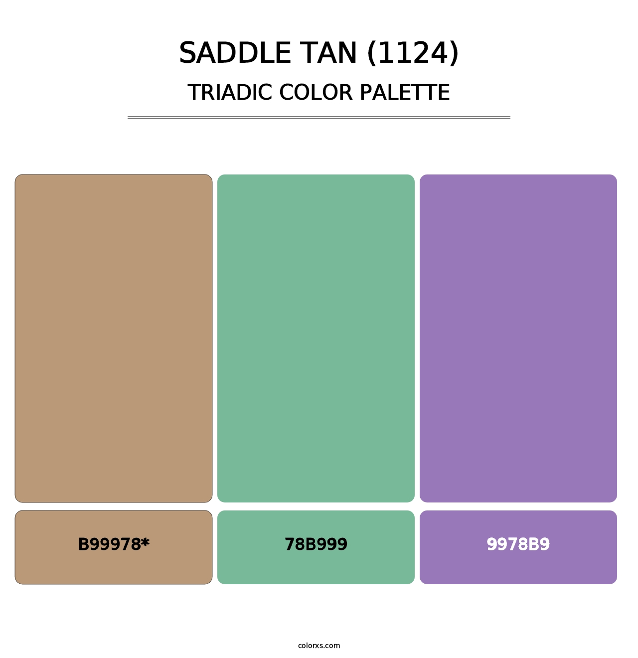 Saddle Tan (1124) - Triadic Color Palette