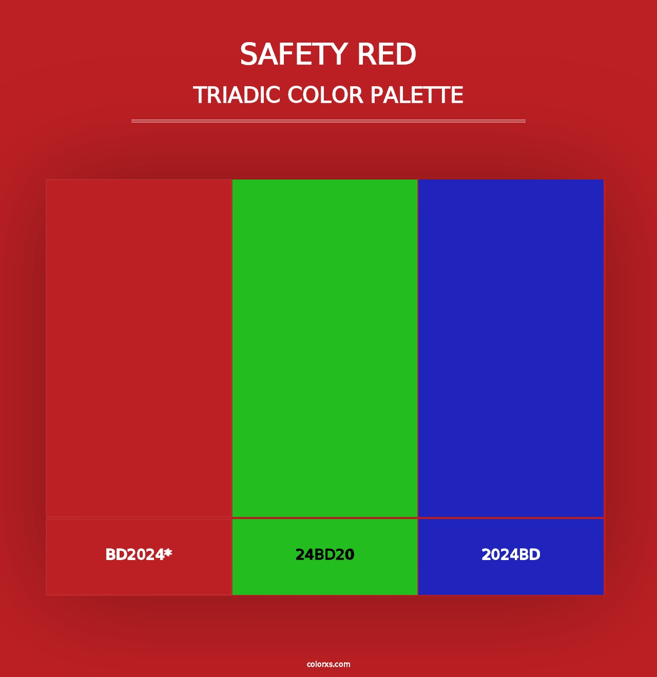 Safety Red - Triadic Color Palette