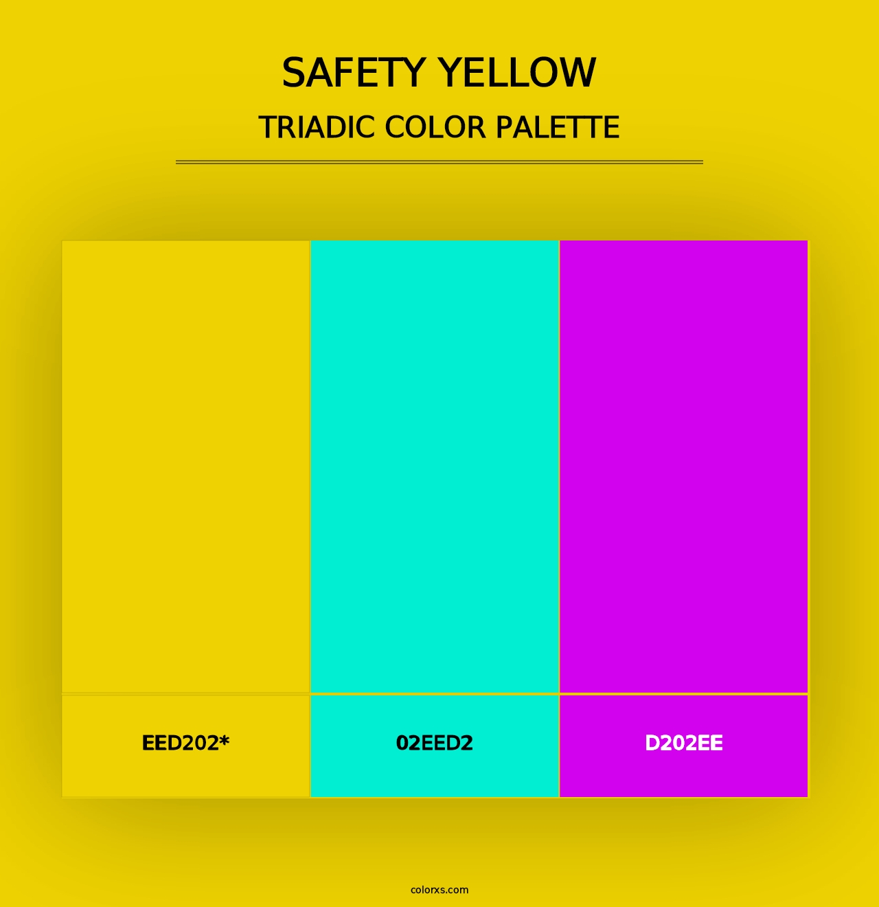 Safety Yellow - Triadic Color Palette