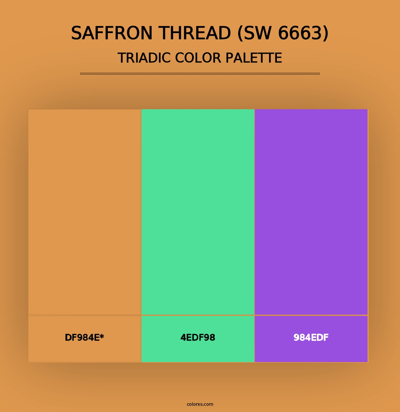 Saffron Thread (SW 6663) - Triadic Color Palette