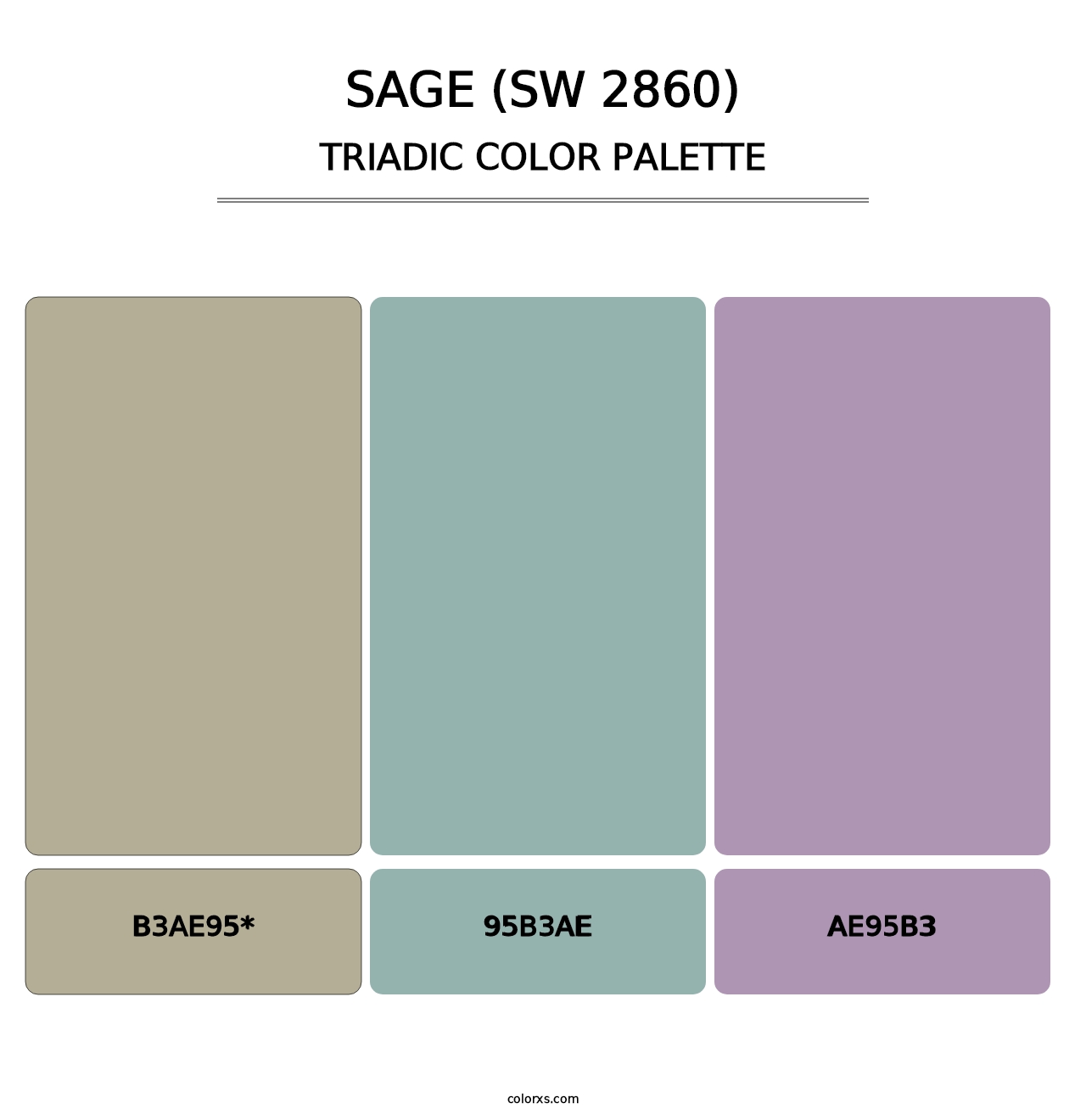 Sage (SW 2860) - Triadic Color Palette