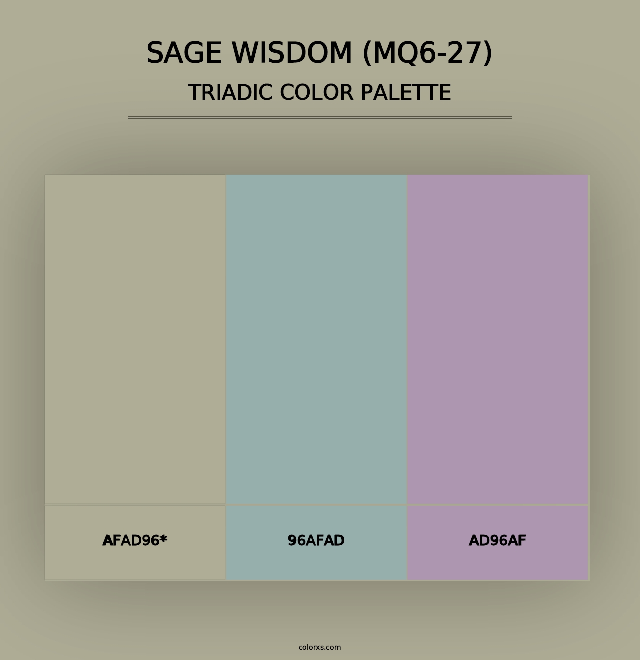 Sage Wisdom (MQ6-27) - Triadic Color Palette