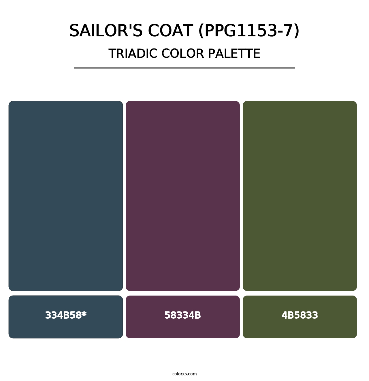 Sailor's Coat (PPG1153-7) - Triadic Color Palette