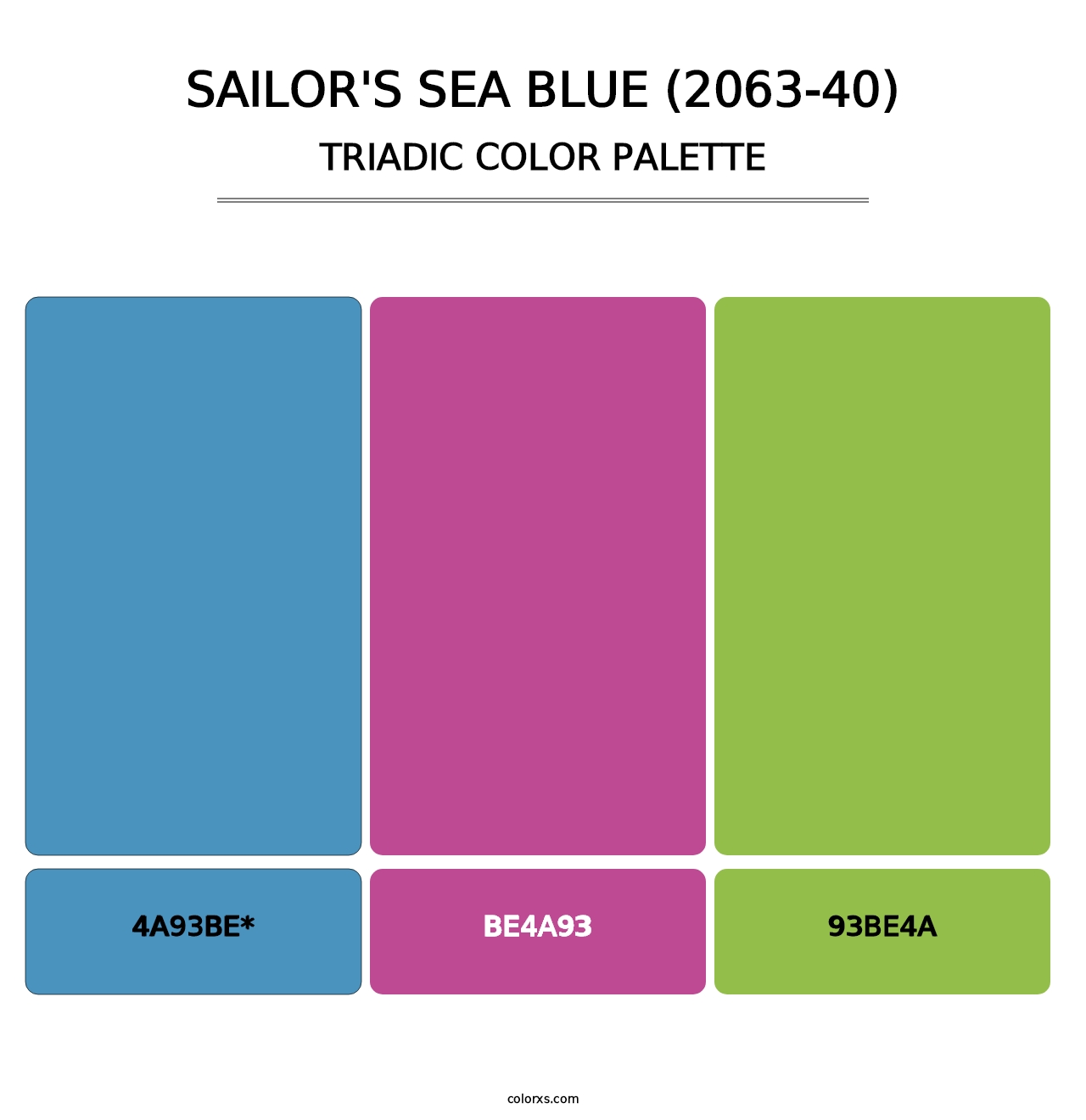 Sailor's Sea Blue (2063-40) - Triadic Color Palette