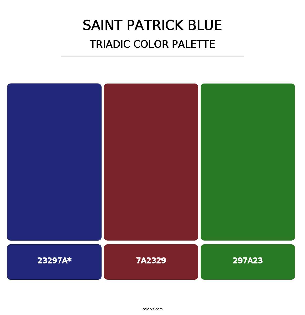 Saint Patrick Blue - Triadic Color Palette