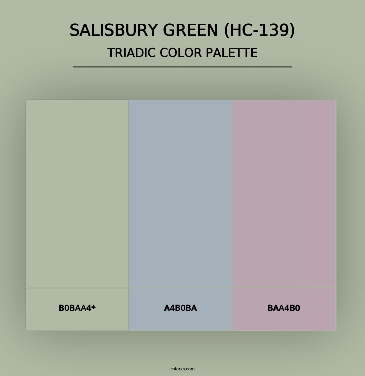 Salisbury Green (HC-139) - Triadic Color Palette