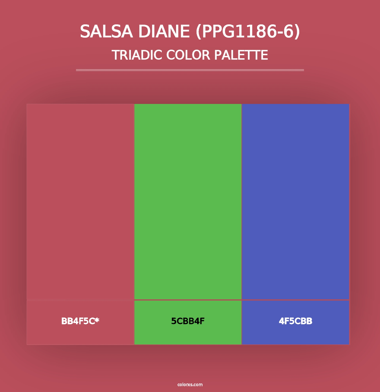 Salsa Diane (PPG1186-6) - Triadic Color Palette