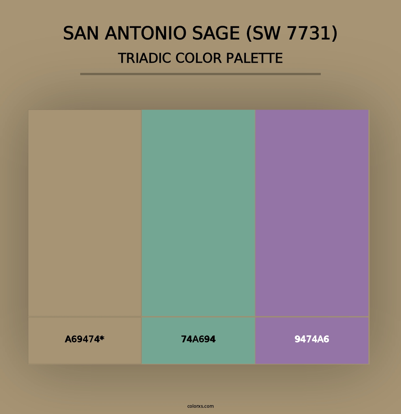 San Antonio Sage (SW 7731) - Triadic Color Palette