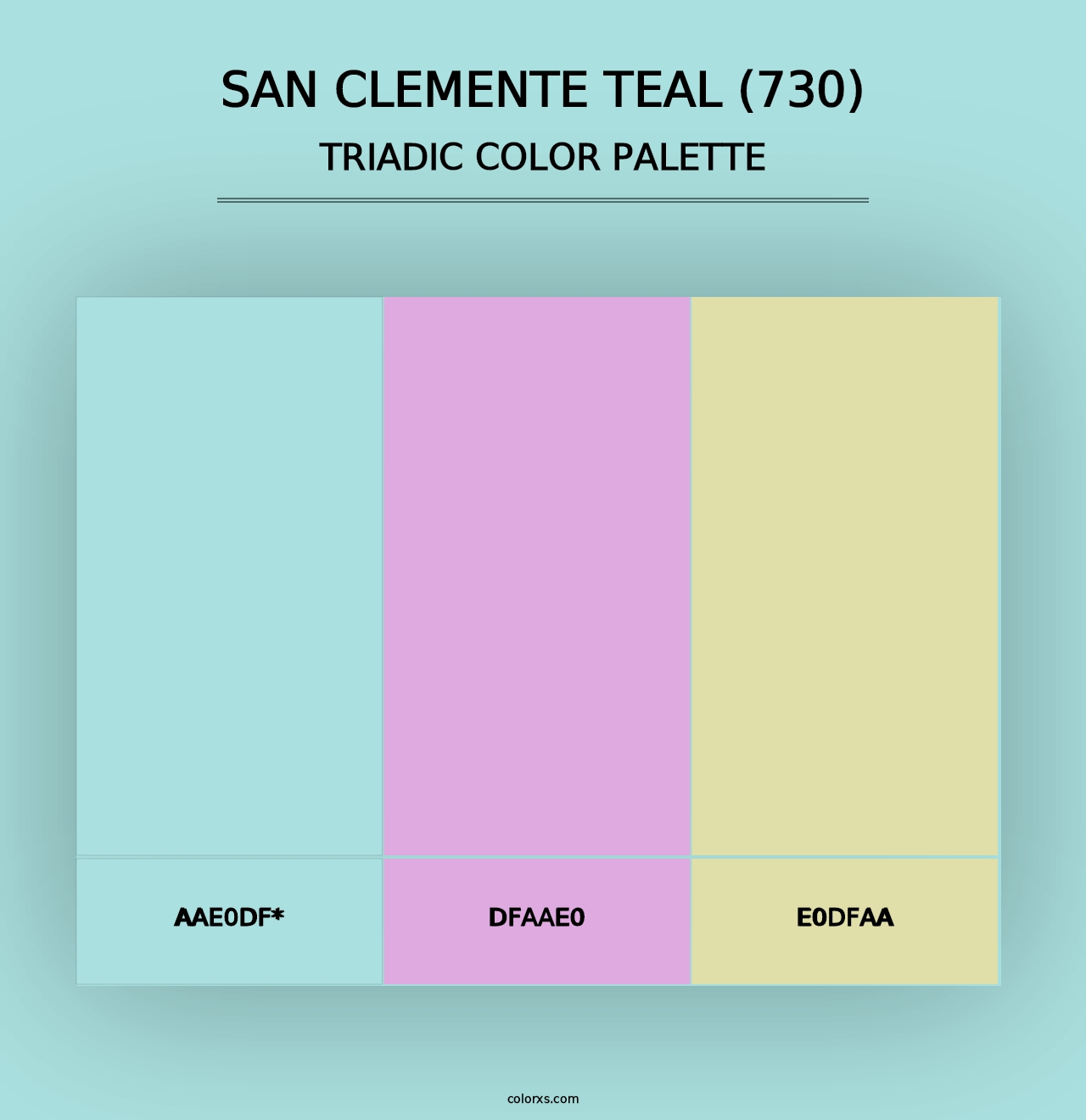 San Clemente Teal (730) - Triadic Color Palette